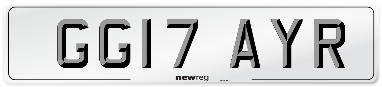 GG17 AYR Number Plate from New Reg